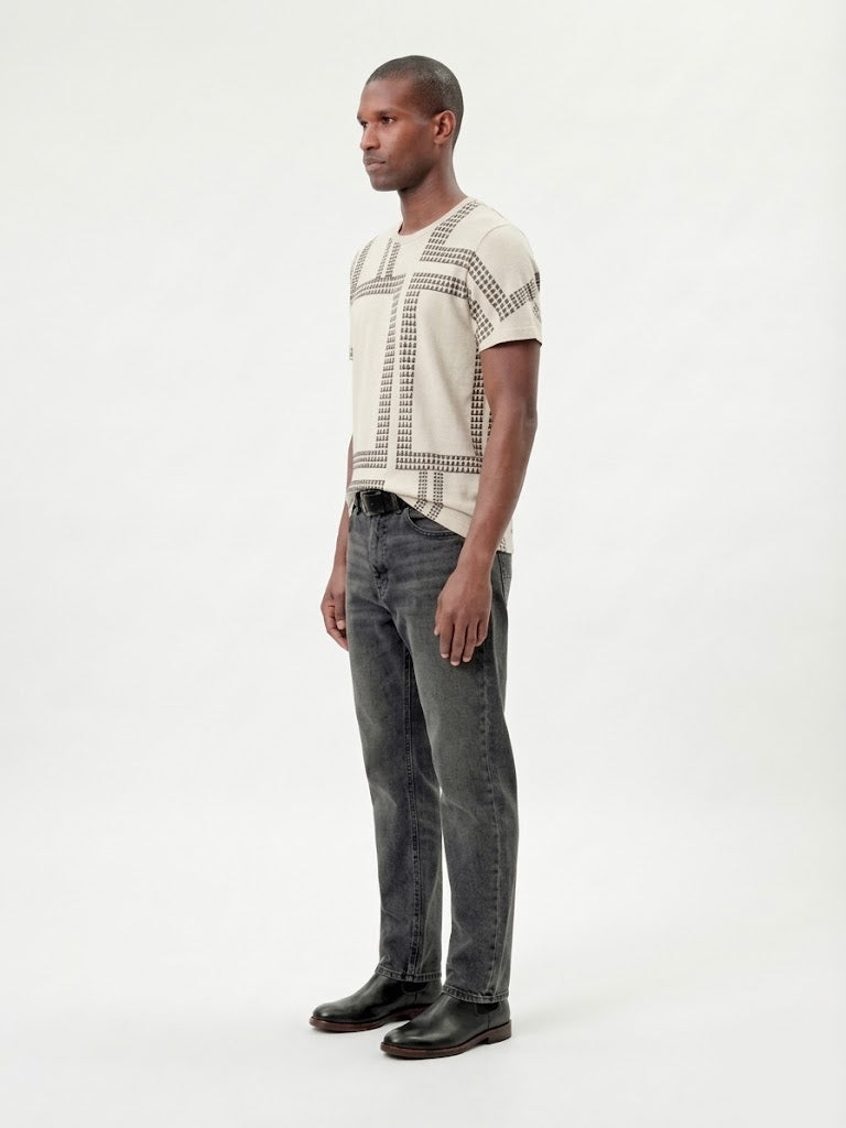 Cream Houndstooth Grid