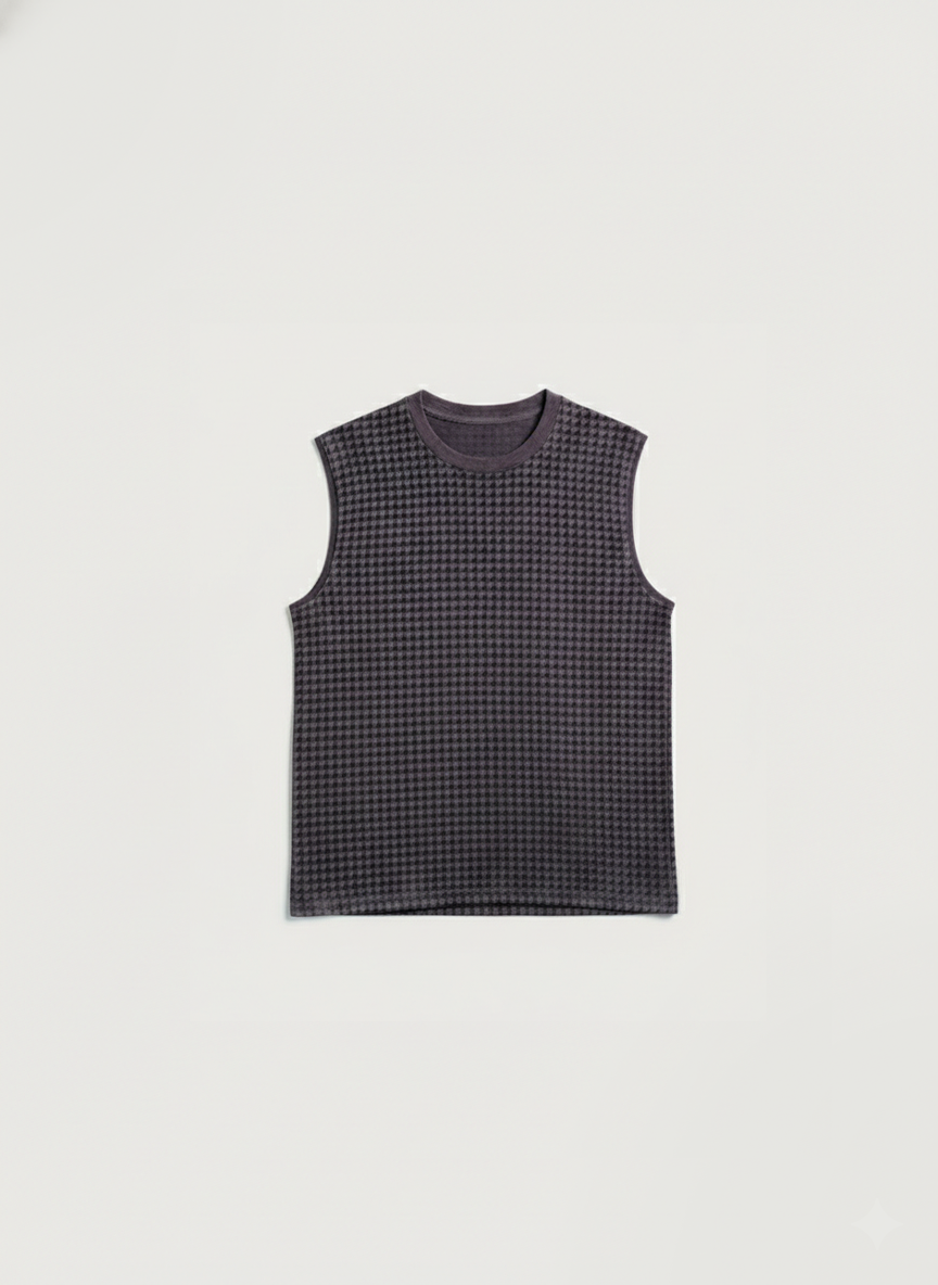 Distressed Houndstooth Purple