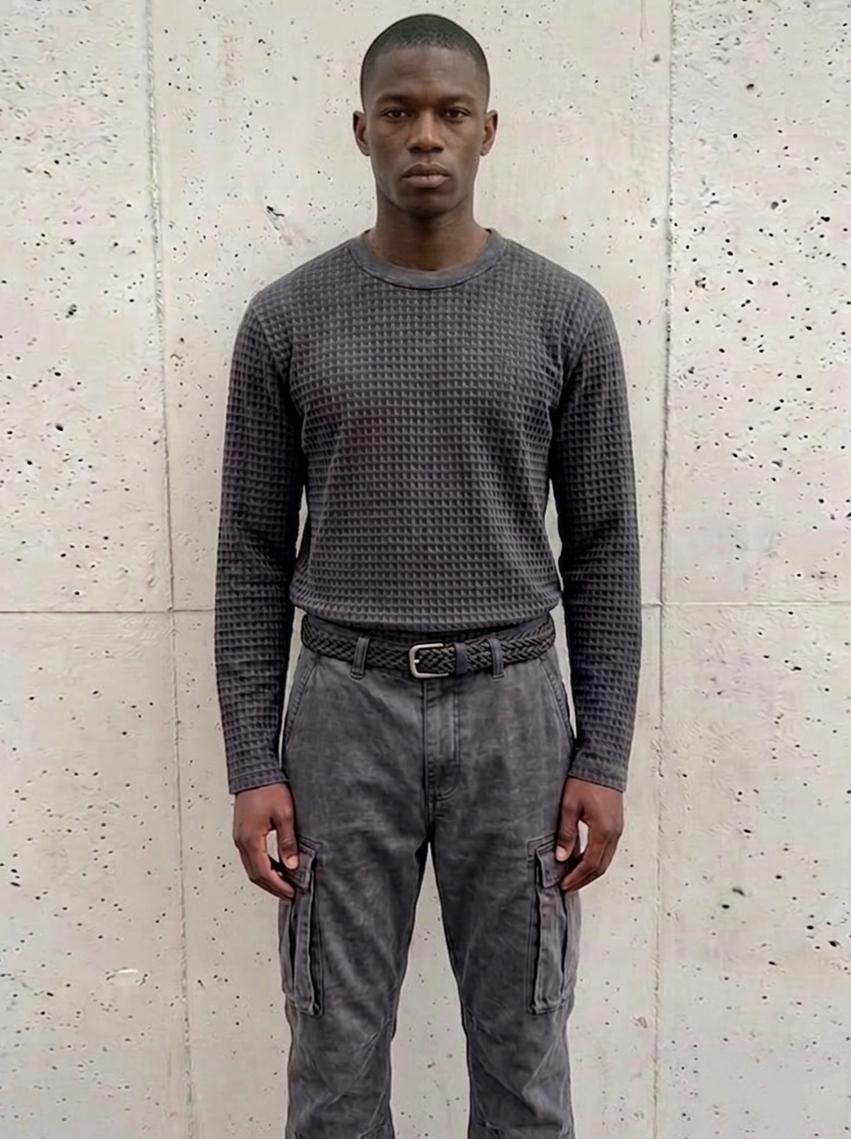 Distressed Houndstooth Long Sleeve