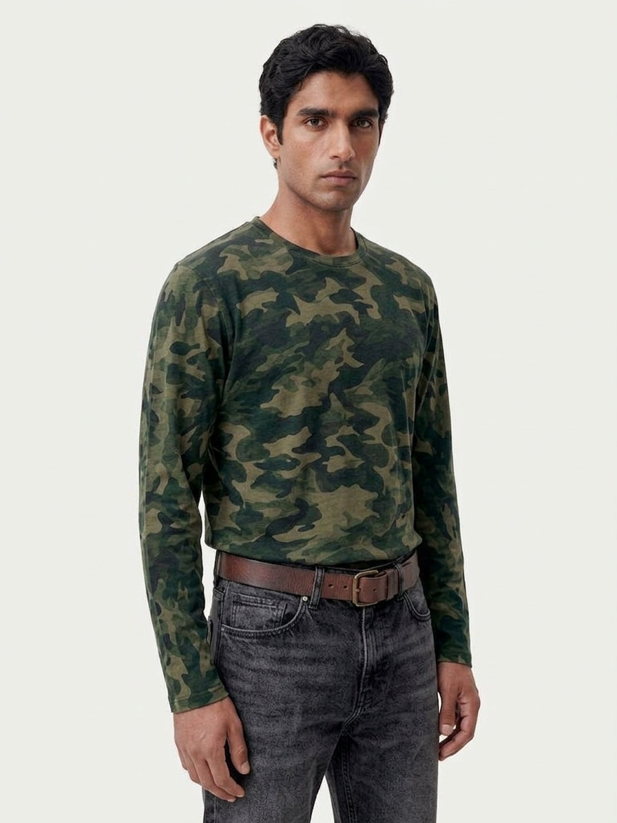 Distressed Camouflage - Long Sleeve