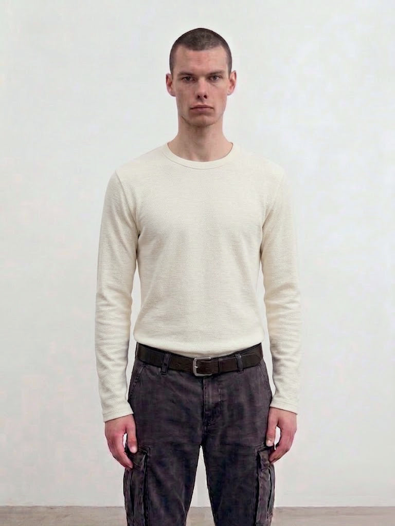 Pigment-Dyed White Long Sleeve