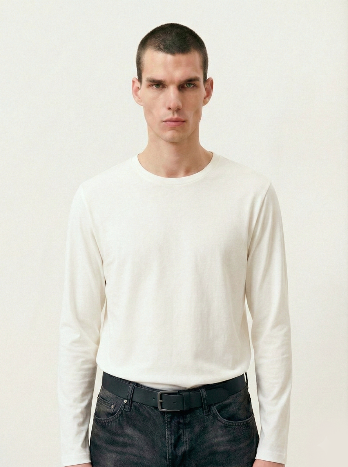 Pigment-Dyed White Long Sleeve