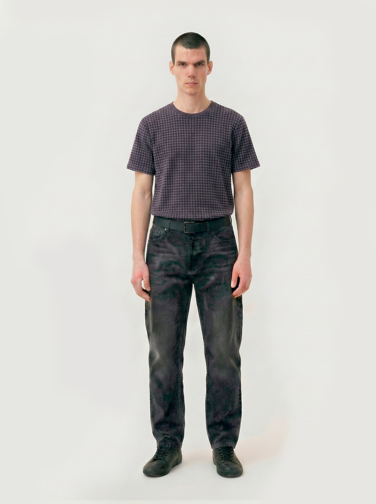 Distressed Houndstooth Purple