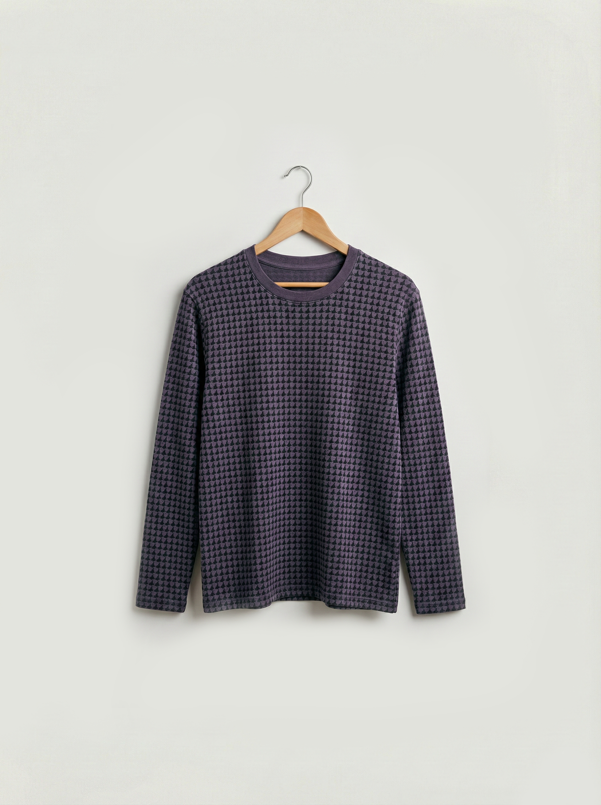 Distressed Houndstooth Long Sleeve