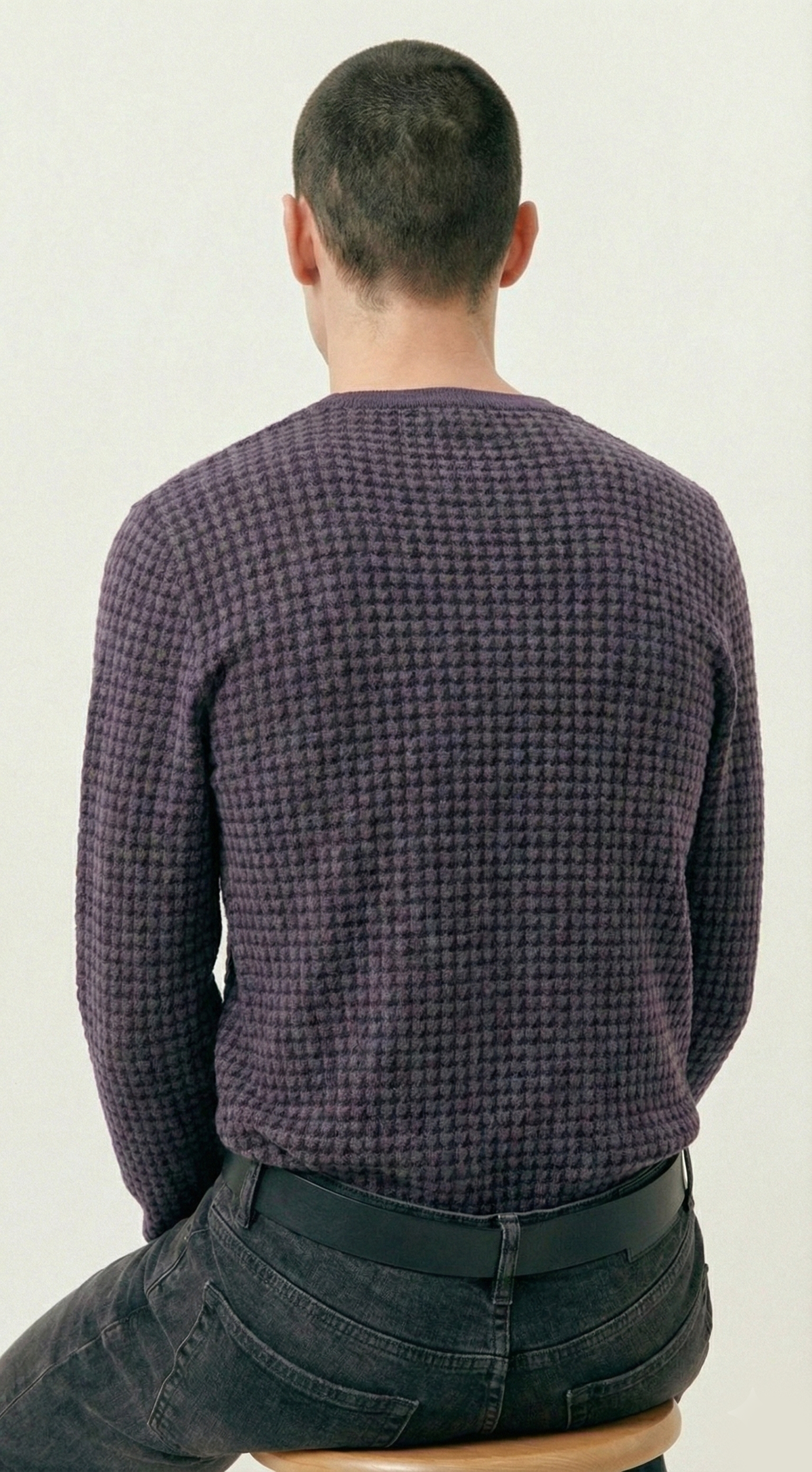 Distressed Houndstooth Long Sleeve